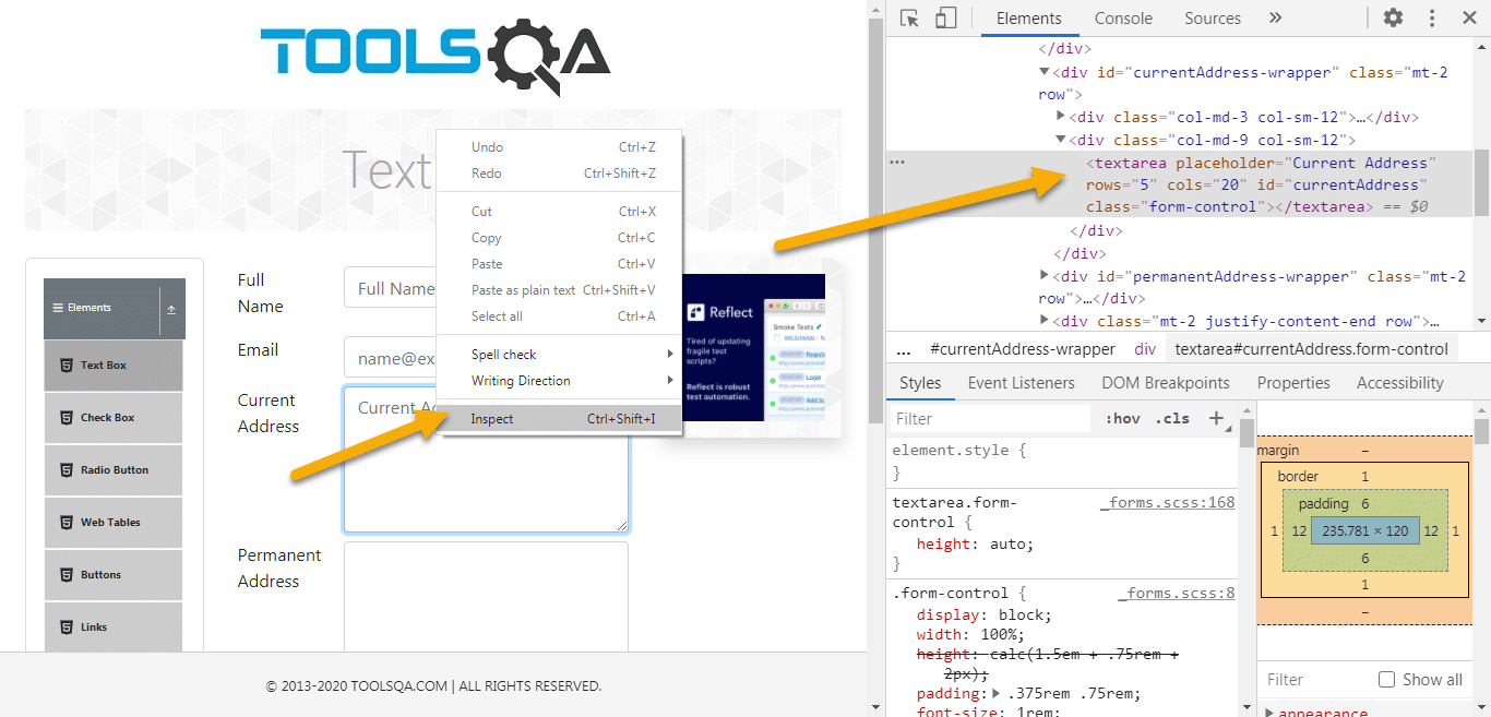 How to Inspect Elements in Chrome, Firefox and IE using Web Inspector